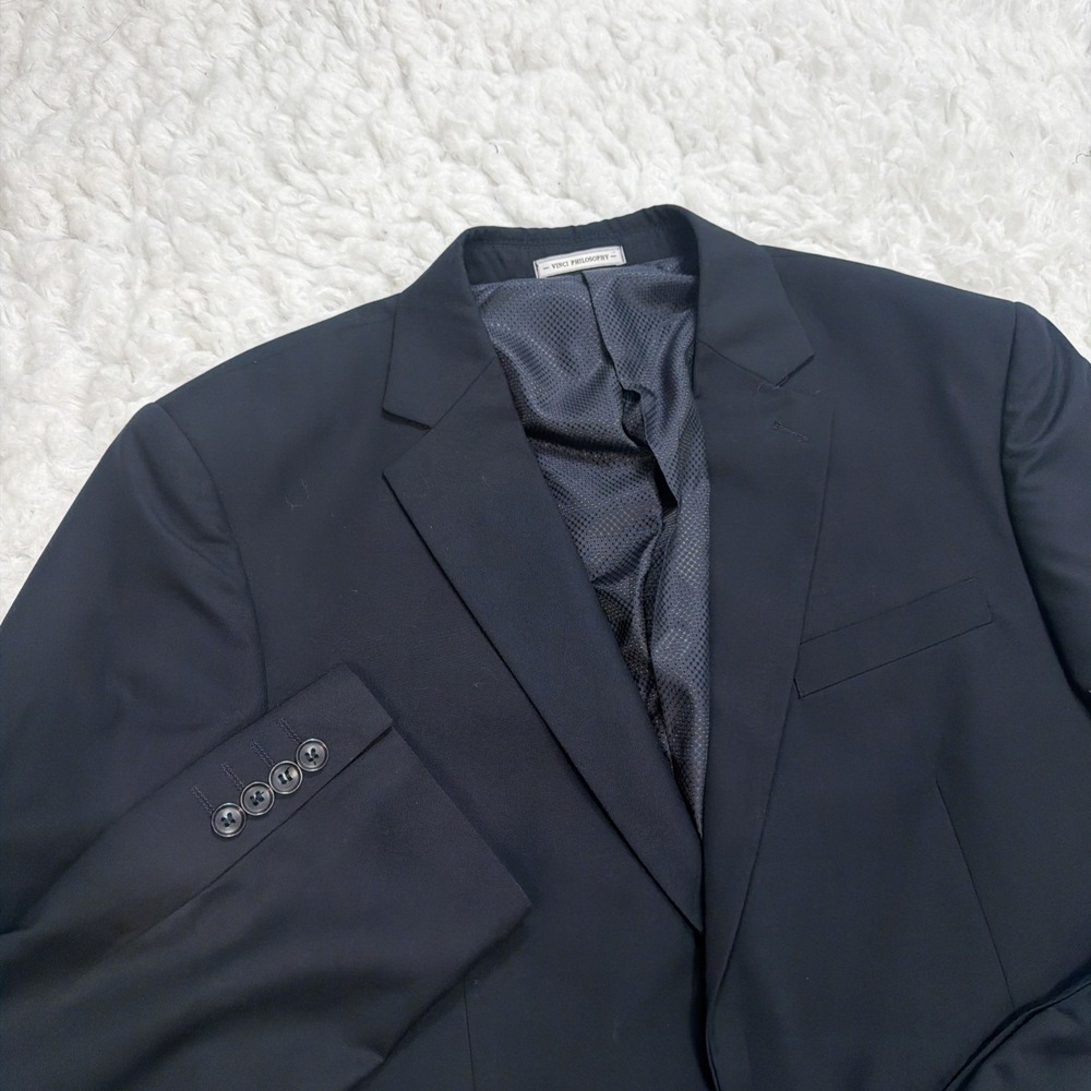 VINCI Sport Coat Blazer Mens 42R Navy Blue 2 Button Formal Wedding Office New!